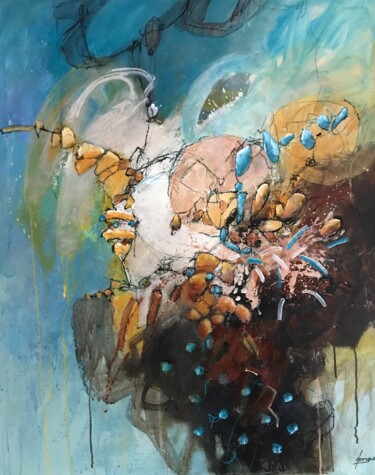 Schilderij getiteld "ROLLING STONES" door Francine Scrignac, Origineel Kunstwerk, Acryl