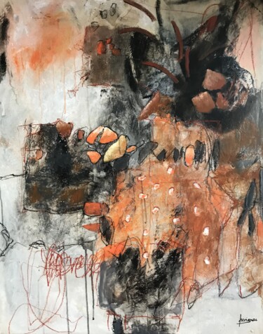 Картина под названием "UN SOUFFLE SUR LES…" - Francine Scrignac, Подлинное произведение искусства, Акрил Установлен на Дерев…