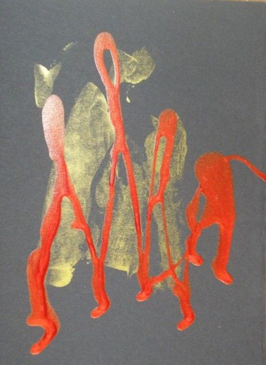 Peinture intitulée "LE VILAIN PETIT CAN…" par Francine Barbaray, Œuvre d'art originale