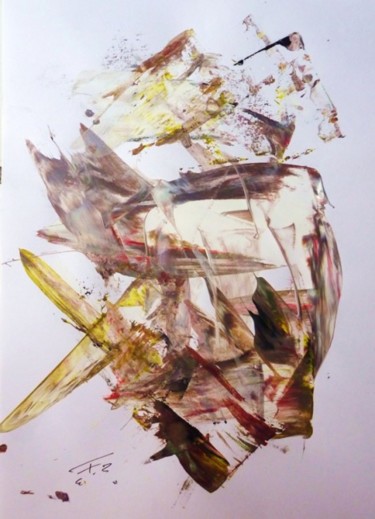 Peinture intitulée "LE MIROIR DU CABINE…" par Francine Barbaray, Œuvre d'art originale