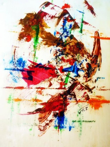 Peinture intitulée "L'ETRANGEUR - Colle…" par Francine Barbaray, Œuvre d'art originale, Huile