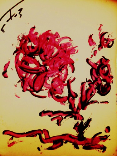 Peinture intitulée "AU PIED D'UNE ROSE…" par Francine Barbaray, Œuvre d'art originale, Autre