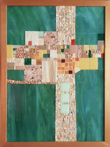 Pintura intitulada "Vitrail ?" por Francine Bonnet, Obras de arte originais, Mosaico