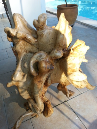 Sculpture intitulée "Sirène" par Franye, Œuvre d'art originale, Bois