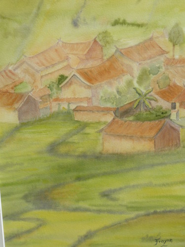 Painting titled "Plaine du Sichuan-5…" by Franye, Original Artwork, Watercolor