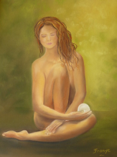 Peinture intitulée "fille-de-l-au-dela.…" par Franye, Œuvre d'art originale, Pastel