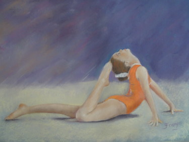 Peinture intitulée "Inés en gymnastique" par Franye, Œuvre d'art originale, Pastel