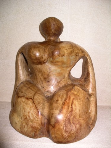 Sculpture intitulée "Forte femme" par Franye, Œuvre d'art originale, Bois