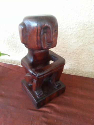 Sculpture intitulée "Dieu du riz Philipp…" par Franye, Œuvre d'art originale, Bois