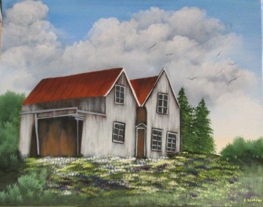 Peinture intitulée "Grange en Ohio.jpg" par Francine Georget, Œuvre d'art originale