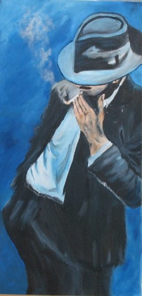 Peinture intitulée "Le fumeur.jpg" par Francine Georget, Œuvre d'art originale