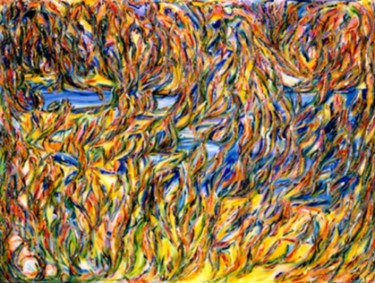 Painting titled "The Crossing" by Francine Kohn Kohn, Original Artwork, Acrylic