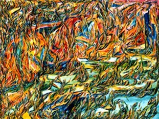 Painting titled "Raging Radiance" by Francine Kohn Kohn, Original Artwork