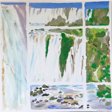 Painting titled "Grande chute Iguazu" by Francine Rosenwald : Parcours Artistique, Original Artwork, Oil
