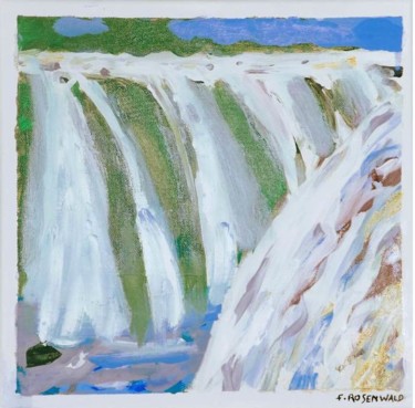 Peinture intitulée "double chutes" par Francine Rosenwald : Parcours Artistique, Œuvre d'art originale, Huile
