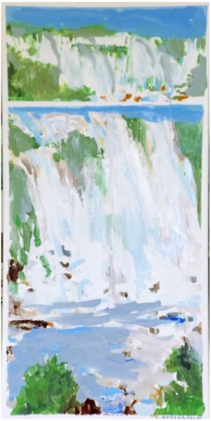 Pintura intitulada "chutes Iguazu" por Francine Rosenwald : Parcours Artistique, Obras de arte originais, Óleo