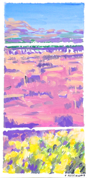 Peinture intitulée "Grand canyon rose e…" par Francine Rosenwald : Parcours Artistique, Œuvre d'art originale, Huile