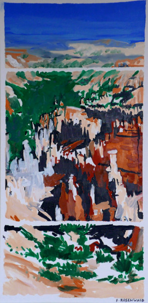 Painting titled "Bryce canyon et hor…" by Francine Rosenwald : Parcours Artistique, Original Artwork, Oil