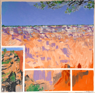 Painting titled "Grand canyon" by Francine Rosenwald : Parcours Artistique, Original Artwork, Oil
