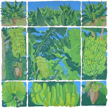 Malerei mit dem Titel "Bananes" von Francine Rosenwald : Parcours Artistique, Original-Kunstwerk