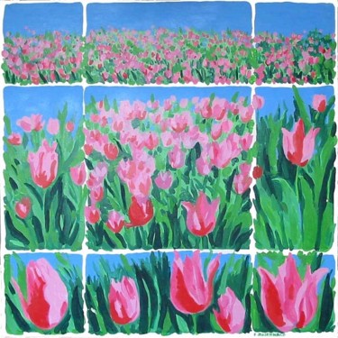 Painting titled "Tulipes" by Francine Rosenwald : Parcours Artistique, Original Artwork