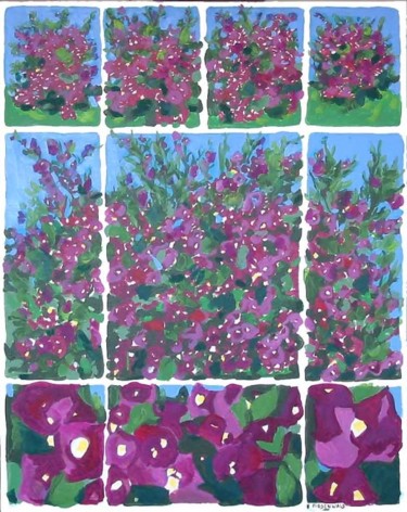 Peinture intitulée "Bougainvilliers" par Francine Rosenwald : Parcours Artistique, Œuvre d'art originale