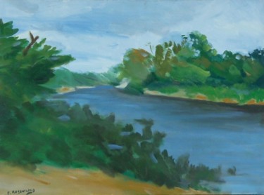 Painting titled "La loire" by Francine Rosenwald : Parcours Artistique, Original Artwork