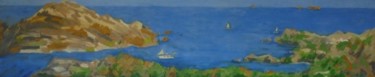 Painting titled "Vue sur mer" by Francine Rosenwald : Parcours Artistique, Original Artwork