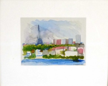 Peinture intitulée "Paris bleu" par Francine Rosenwald : Parcours Artistique, Œuvre d'art originale
