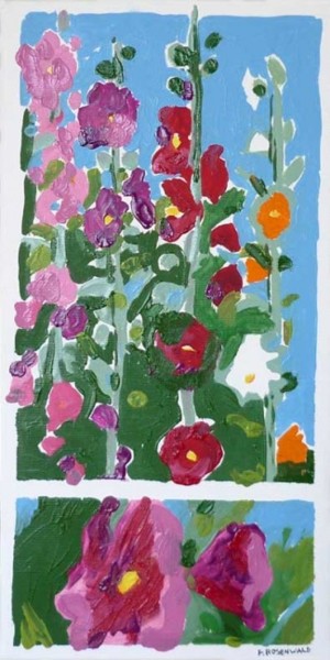 Painting titled "Jardin en fleurs" by Francine Rosenwald : Parcours Artistique, Original Artwork