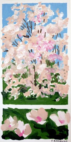 Peinture intitulée "L'arbre de magnolia" par Francine Rosenwald : Parcours Artistique, Œuvre d'art originale