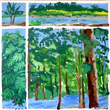 Картина под названием "Forêt sauvage au Né…" - Francine Rosenwald : Parcours Artistique, Подлинное произведение искусства