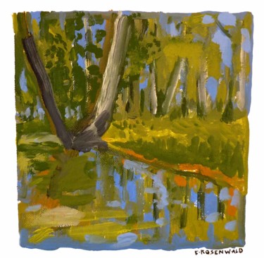 Pintura titulada "arbre au bord de l…" por Francine Rosenwald : Parcours Artistique, Obra de arte original, Oleo