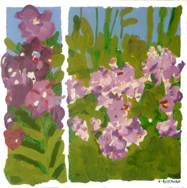 Pittura intitolato "orchidees parme" da Francine Rosenwald : Parcours Artistique, Opera d'arte originale