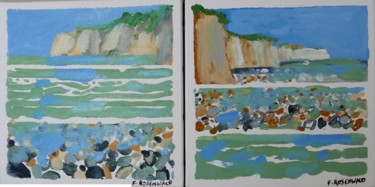 Painting titled "2-plages-normandes-…" by Francine Rosenwald : Parcours Artistique, Original Artwork