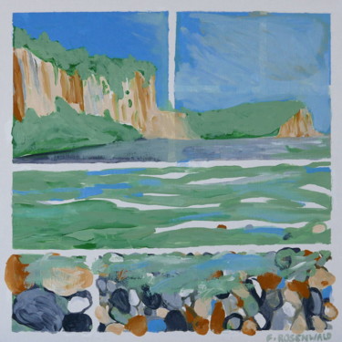 Peinture intitulée "galets-et-rivage-50…" par Francine Rosenwald : Parcours Artistique, Œuvre d'art originale