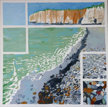 Peinture intitulée "mer-verte-80x80.jpg" par Francine Rosenwald : Parcours Artistique, Œuvre d'art originale