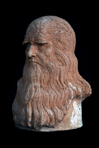 Sculpture intitulée "Leonardo da Vinci (…" par Francioni Mastromarino, Œuvre d'art originale, Terre cuite