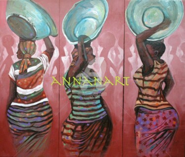 Painting titled "Head Porter (kaya-y…" by Francis Annan Affotey, Original Artwork