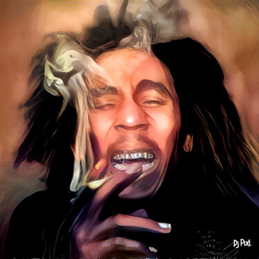 Fotografie getiteld "BoB Marley By Dj Pi…" door Dj Pixl, Origineel Kunstwerk, Gemanipuleerde fotografie