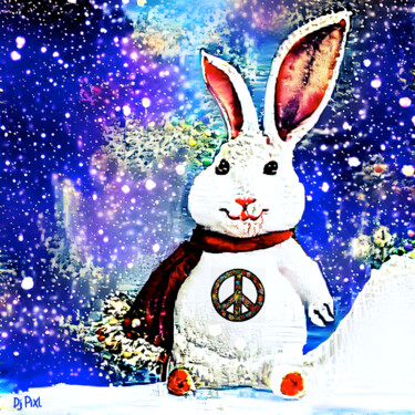 Arts numériques intitulée "Peaceful rabbit fig…" par Dj Pixl, Œuvre d'art originale, Peinture numérique