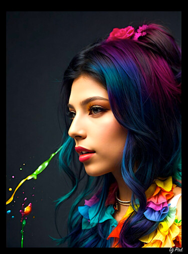 Digitale Kunst mit dem Titel "Amy Revival" von Dj Pixl, Original-Kunstwerk, KI-generiertes Bild