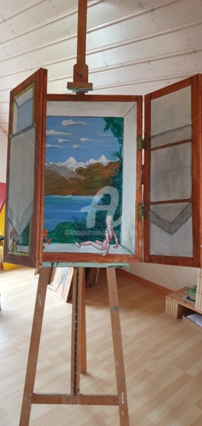 제목이 "Fenêtre ouverte sur…"인 미술작품 Huertas로, 원작, 기름 기타 단단한 패널에 장착됨