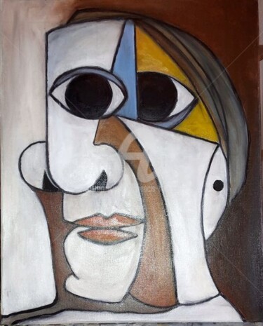 Painting titled "Mon Picasso à moi .…" by Huertas, Original Artwork, Oil