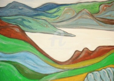 Malerei mit dem Titel "un-autre-lac.jpg" von Huertas, Original-Kunstwerk, Öl