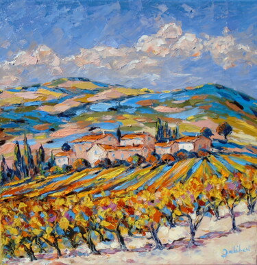 Pintura titulada "Côtes du Roussillon" por Francis Jalibert, Obra de arte original, Oleo