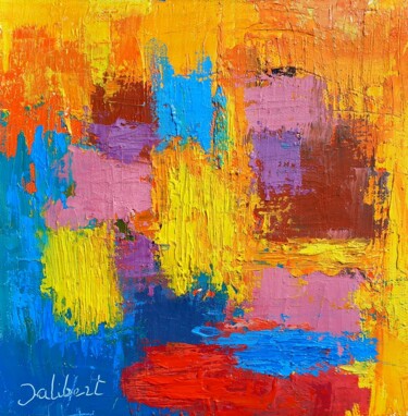 Painting titled "Abstract 31" by Francis Jalibert, Original Artwork, Oil Mounted on Other rigid panel