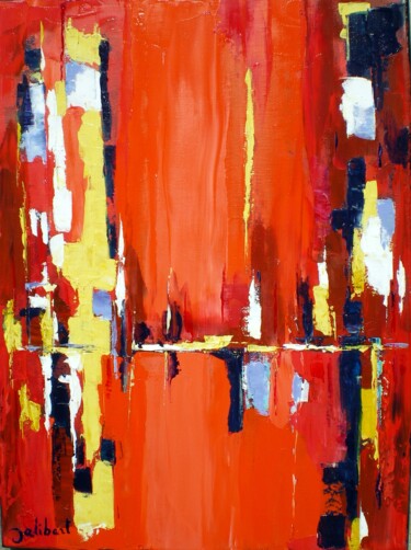 Painting titled "Abstrait R4" by Francis Jalibert, Original Artwork, Oil