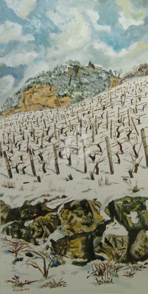 Peinture intitulée "vin jaune en mantea…" par Francis Lardé, Œuvre d'art originale, Huile Monté sur Châssis en bois