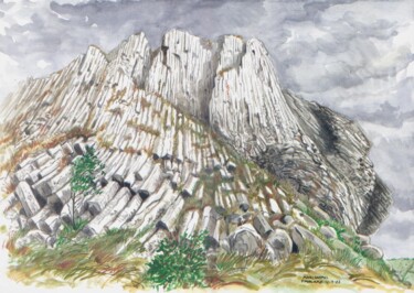 Painting titled "le neck de Marchast…" by Francis Macard, Original Artwork, Watercolor